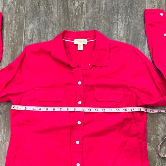 Lucy & Laurel Hot Pink Button Down Shirt - Picture 8 of 9